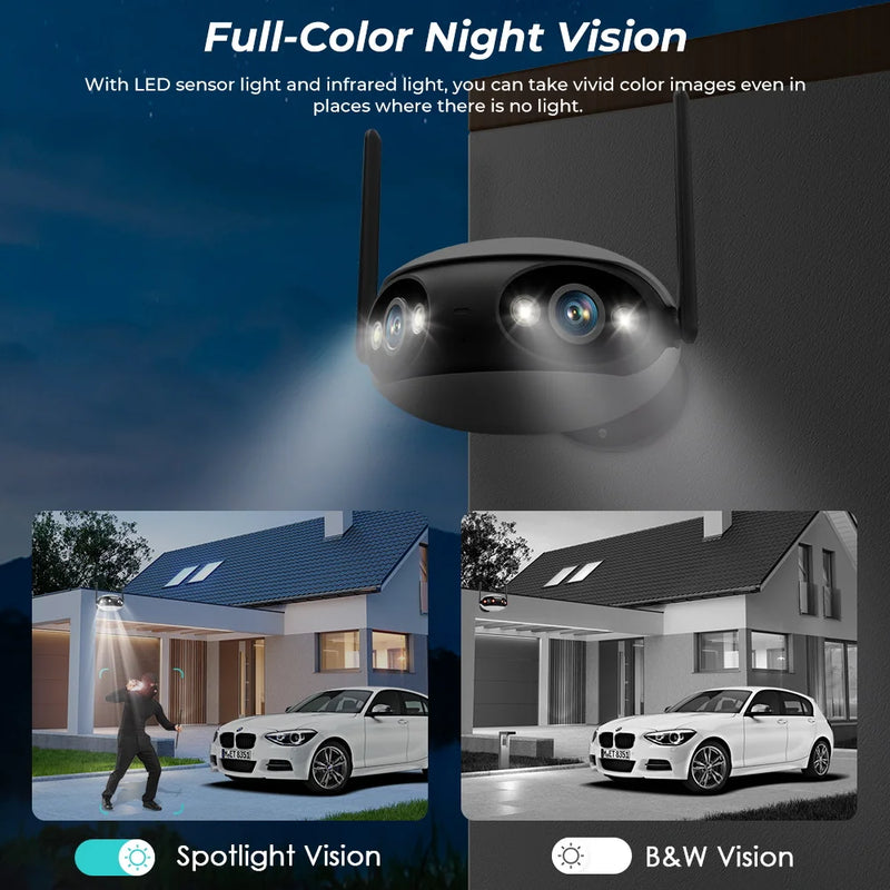 Câmera de Segurança Wi-Fi BESDER 8MP, Visão Noturna Colorida, Áudio Bidirecional e Detecção Inteligente de Movimento